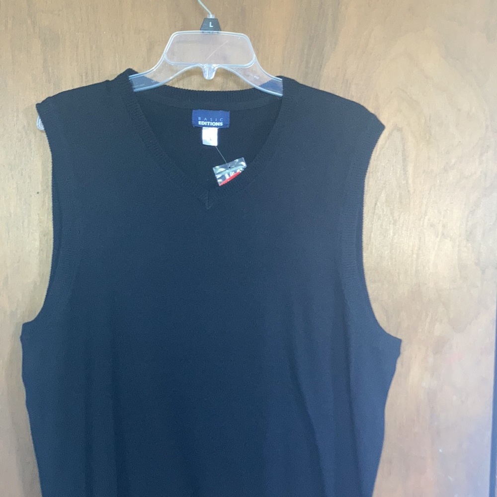 Basic editions sweater vest black pullover lightw… - image 10